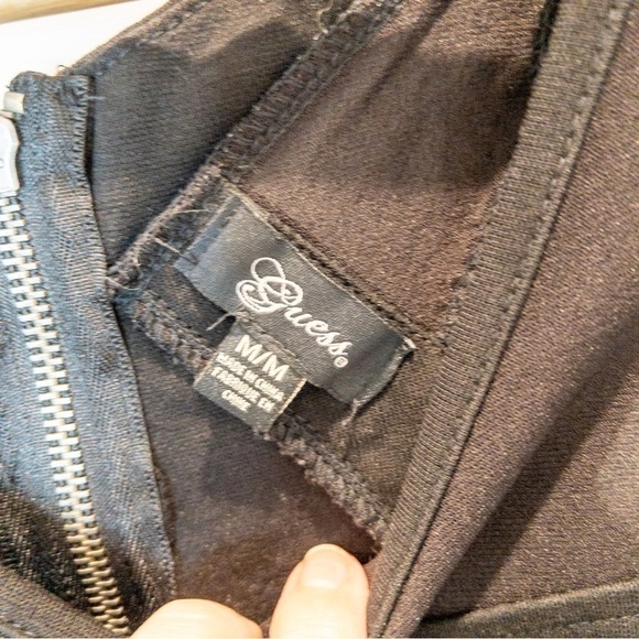 Guess Womens Black Bodycon Mini Dress with Mesh Chest Panel Size Medium LBD - Picture 9 of 10